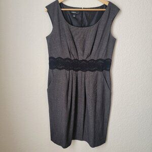 Alyx Dress for Women, Size 14, Grey and Black Lace, Sheath Style, Sleeveless